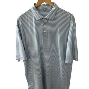 Peter Millar Summer Comfort Polo Size XL Stretch Poly Stripes Golf Leisure Cool